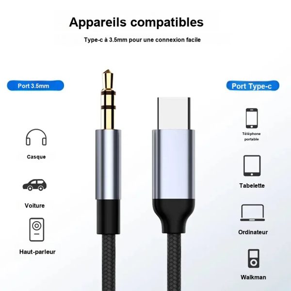 Adaptateur jack 3,5 mm pour appareils USB-C
