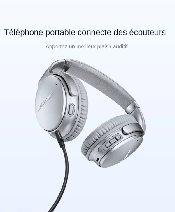 Câble audio jack 2,5 mm vers 3,5 mm pour smartphones