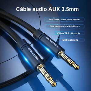 Câble jack 3,5 mm parfait pour écouteurs et appareils audio