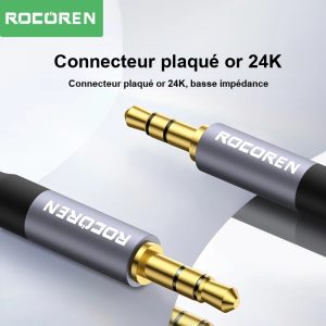 Câble audio 3,5 mm tressé pour une meilleure durabilité