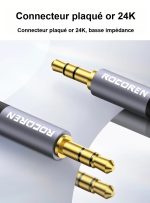 Câble jack audio 3,5 mm résistant et flexible