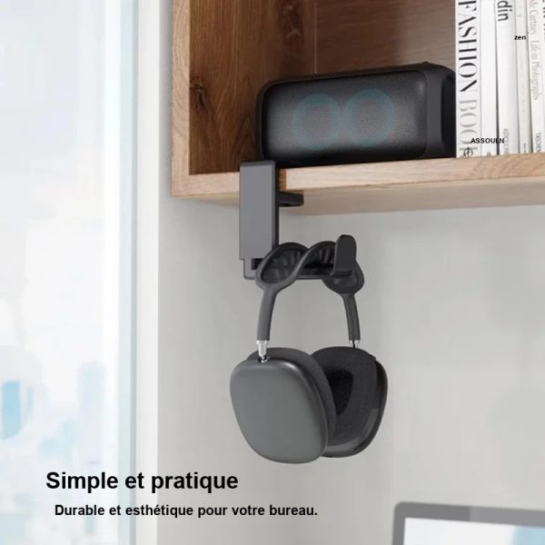 Support casque élégant pour un bureau organisé