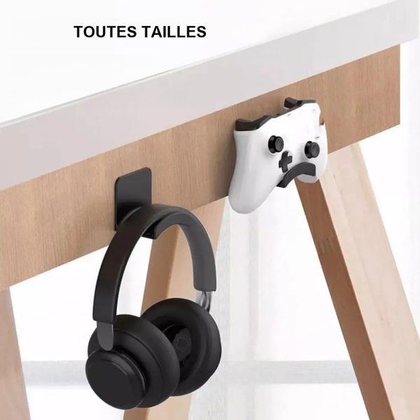 Support casque adhésif pour un rangement pratique