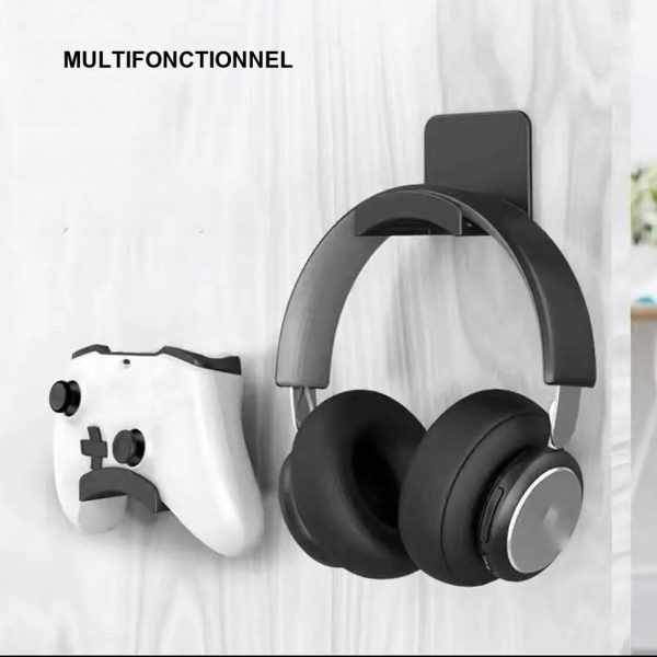 Support adhésif pour casque, facile à installer